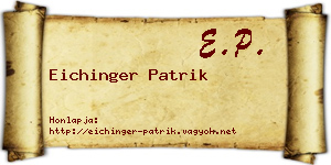 Eichinger Patrik névjegykártya